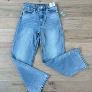 H&M High Waisted Wide Leg Jeans Adjustable Waist | Size Girls 14 Light Blue